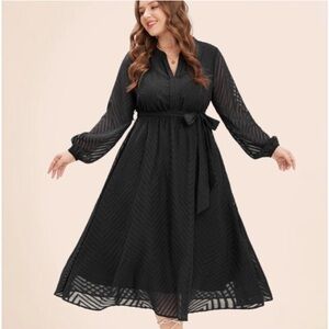 Elegant Black Women's Plus Dress